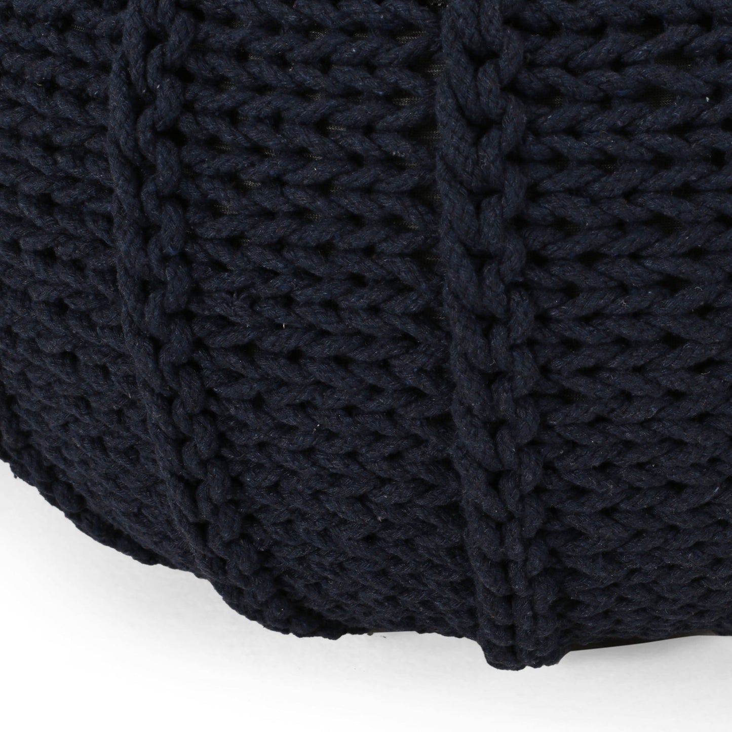 Bordeaux Knitted Round Pouf Ottoman And Floor Cushion
