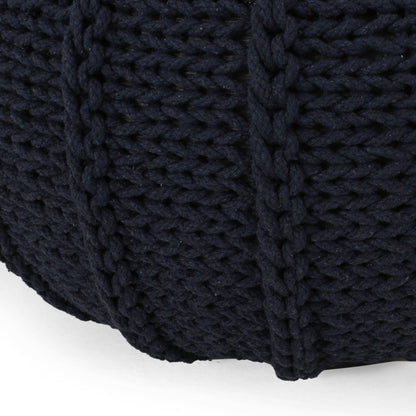 Bordeaux Knitted Round Pouf Ottoman And Floor Cushion