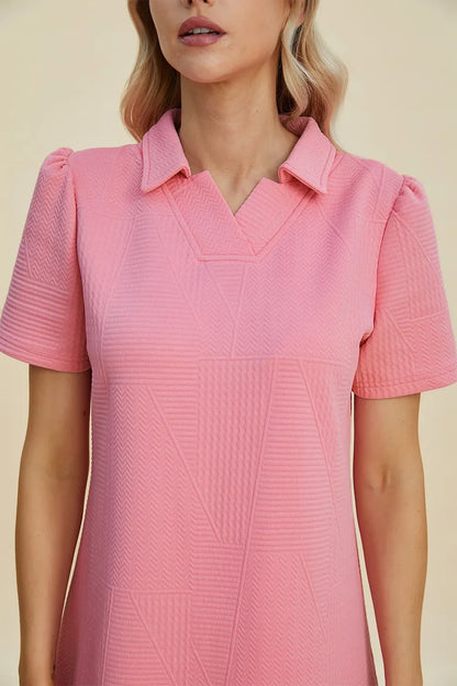 Texture Short Sleeve Dress