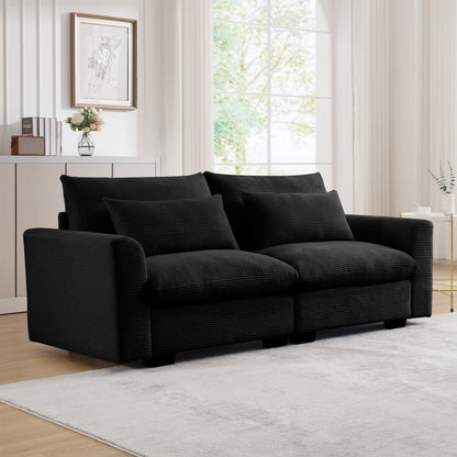 Modern 2 Seater Corduroy Fabric Sofa
