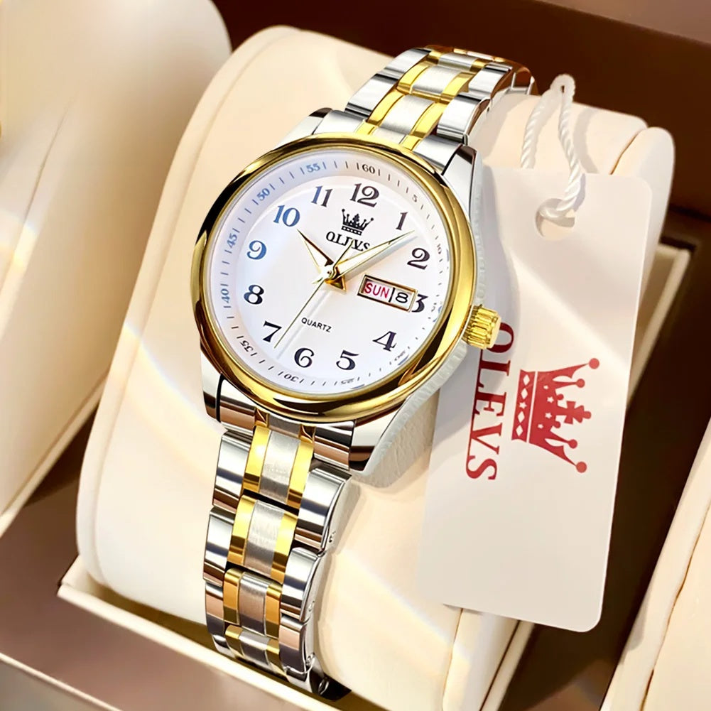 Women's Arabic Numeral Day-Date Bracelet Watch