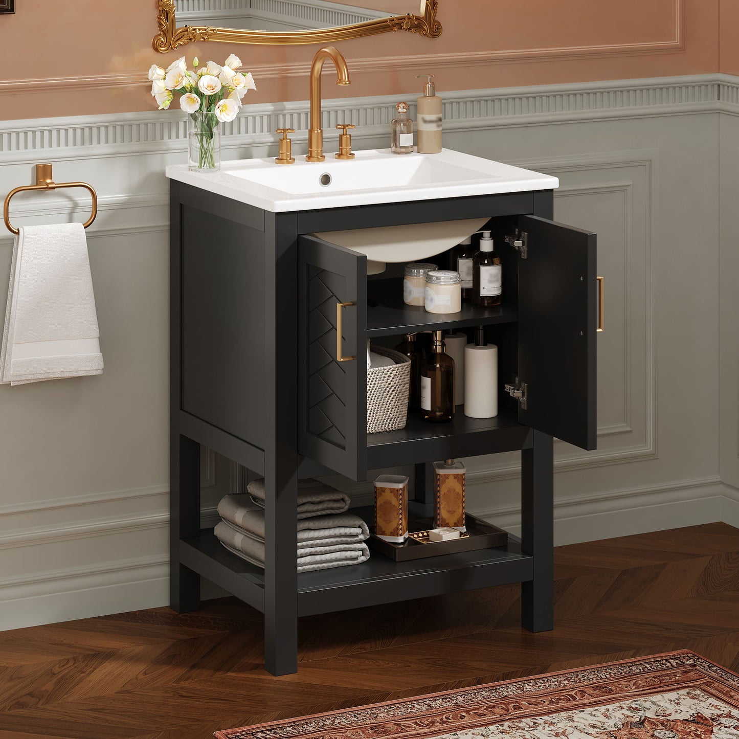 Modern Bathroom Vanity With Elegant Twill Design