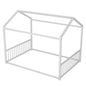 Montessori Style Floor House Shaped Bed With Safety Guardrails