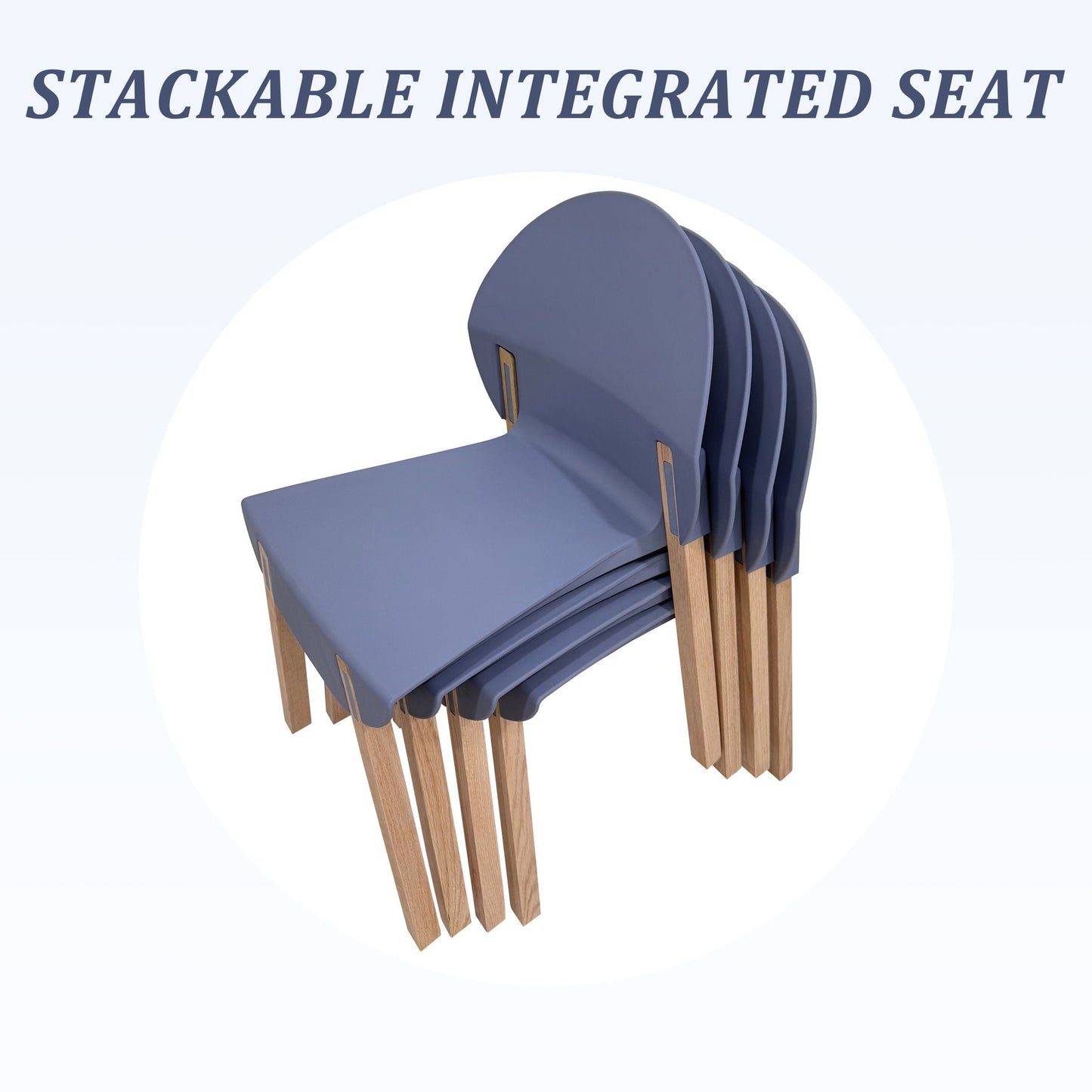 4 Piece Set Of Single Chairs, Traditional Elements With Round Table