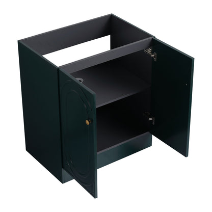 Contemporary Freestanding Bathroom Vanity With Resin Sink & Soft-Close Cabinet Doors