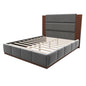 Modern Upholstered Platform Bed With Extended Headboard