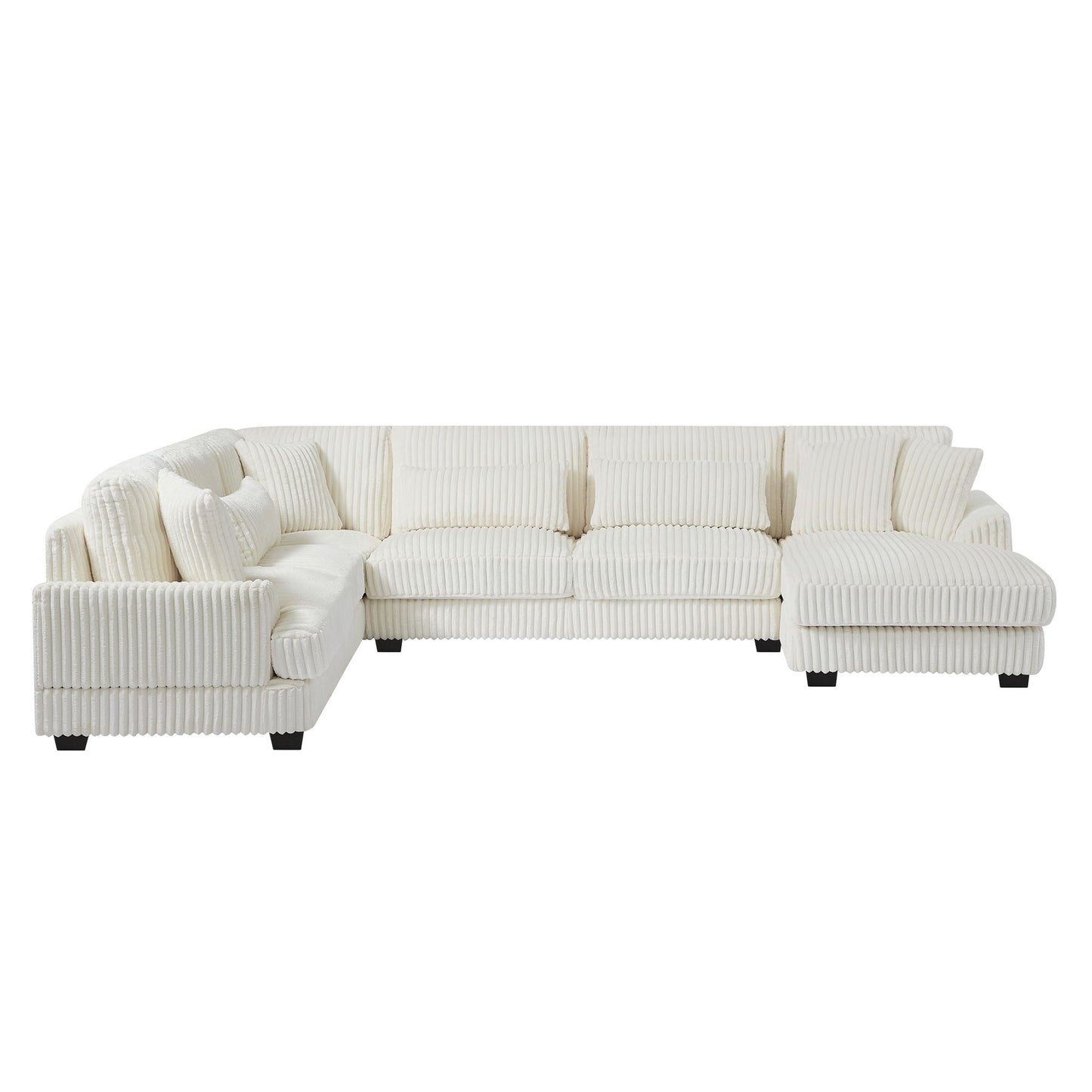 Oversized Sectional Sofa U - Shaped Sofa Couch Modern Sofa Upholstered In Soft With A Chaise Lounge For Living Room