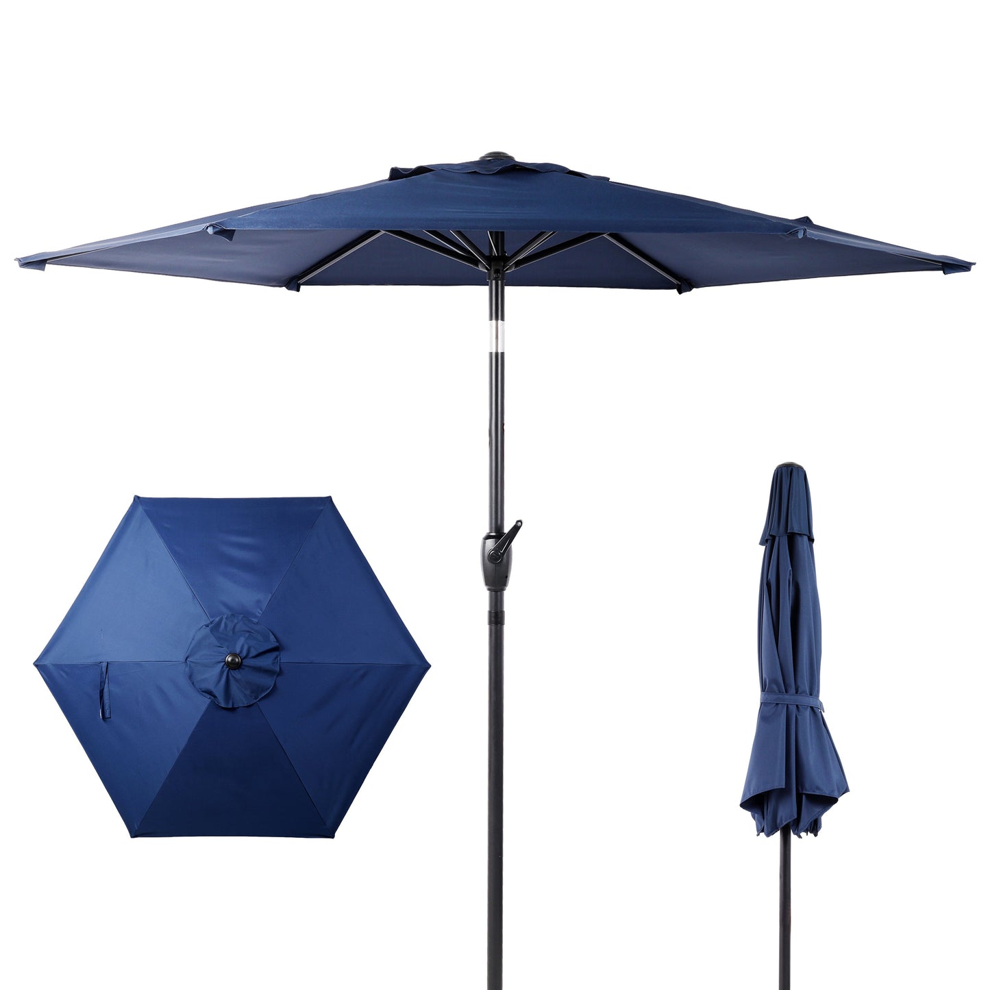 10FT Patio Umbrella with Push Button Tilt and Crank Mechanism