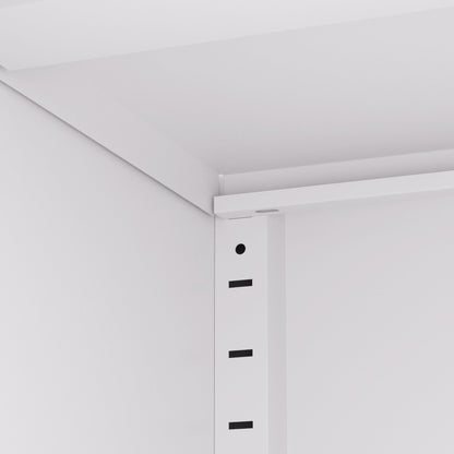 Tall Metal Kitchen Pantry Cabinet With Adjustable Shelves And Silent Magnetic Doors - White
