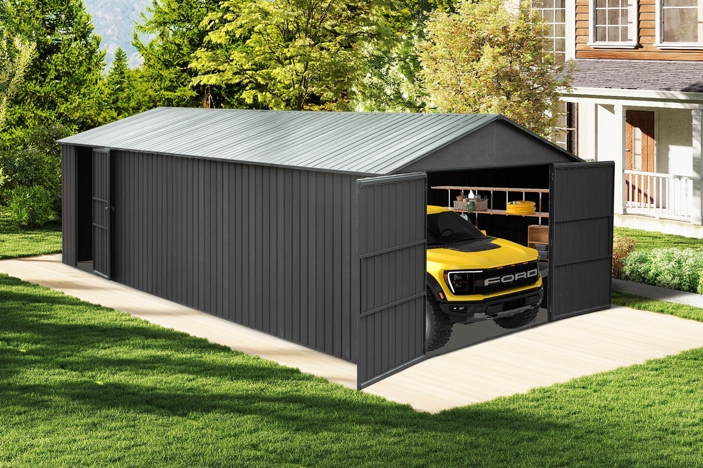 12x20ft Outdoor Metal Garage Shed