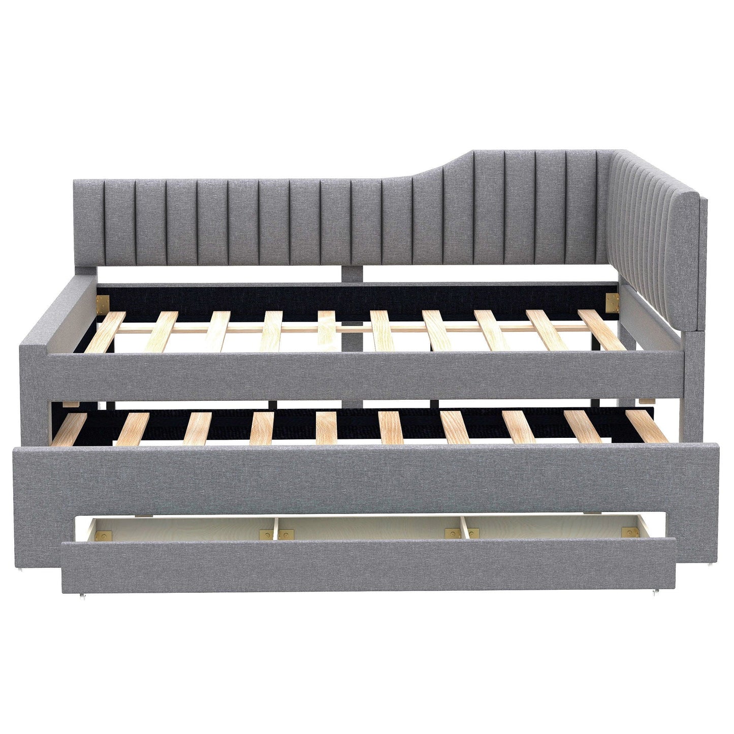 Upholstered Daybed With Trundle And 3 Drawers