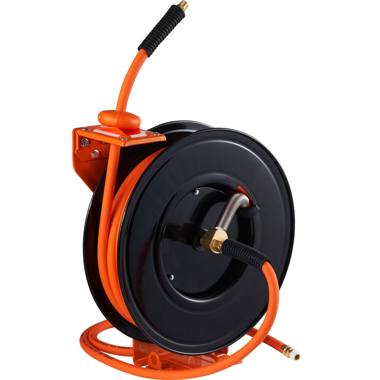 Retractable Air Hose Reel with 3/8 IN x 50 FT Hybrid Hose, Max 300 PSI