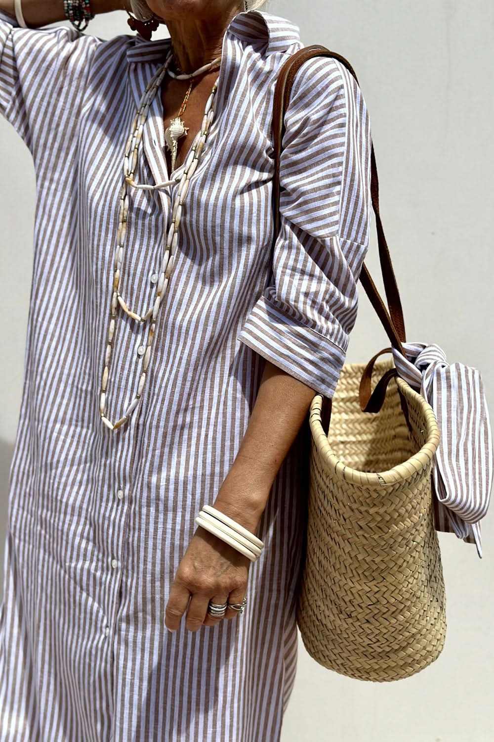 Shirts Trendsi Button-Up Dress Women's Chic Casual Polyester Mini Dress + Sleeves