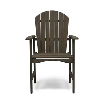 Outdoor Weather Resistant Acacia Wood Adirondack Dining Chairs (Set of 2)