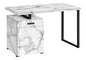 Computer Desk with Marble Look Laminate and Storage Drawers - White