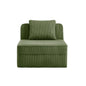 Armless Sofa with Pillow - Green Corduroy