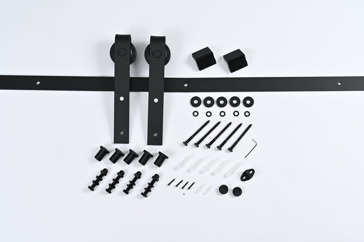12FT Wood Double Sliding Barn Door Hardware