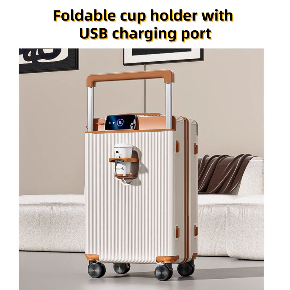 20 Inch 24 Inch Wide Handle Luggage, Silent Rotating Wheel Travel Luggage, Durable Password Lock Carry On Luggage