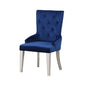 Varian - Side Chair - Blue Fabric & Antique Platinum