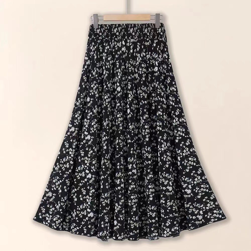 Slimming Pleated Floral Midi Dress