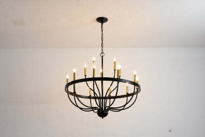18-Light Industrial Iron Candle Chandelier