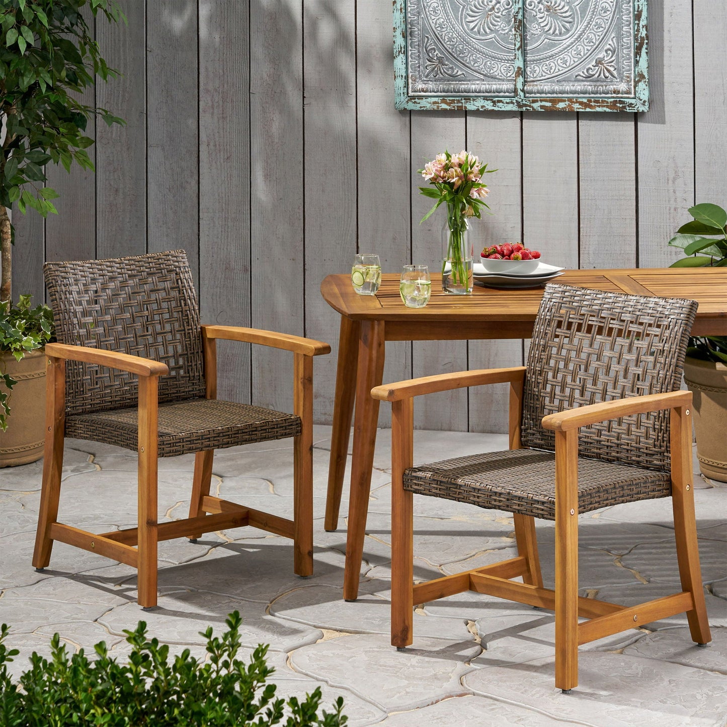 Hampton Dining Chair Set of 2 - Brown