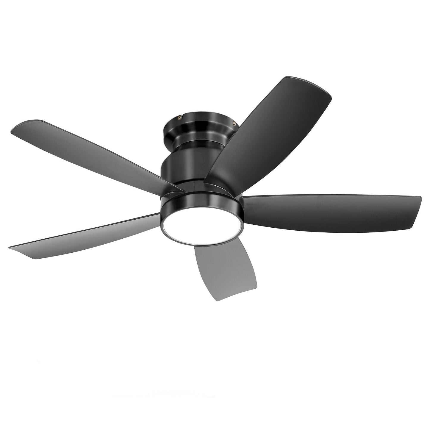 Flush Mount Ceiling Fan With 18W LED Light And Remote Control