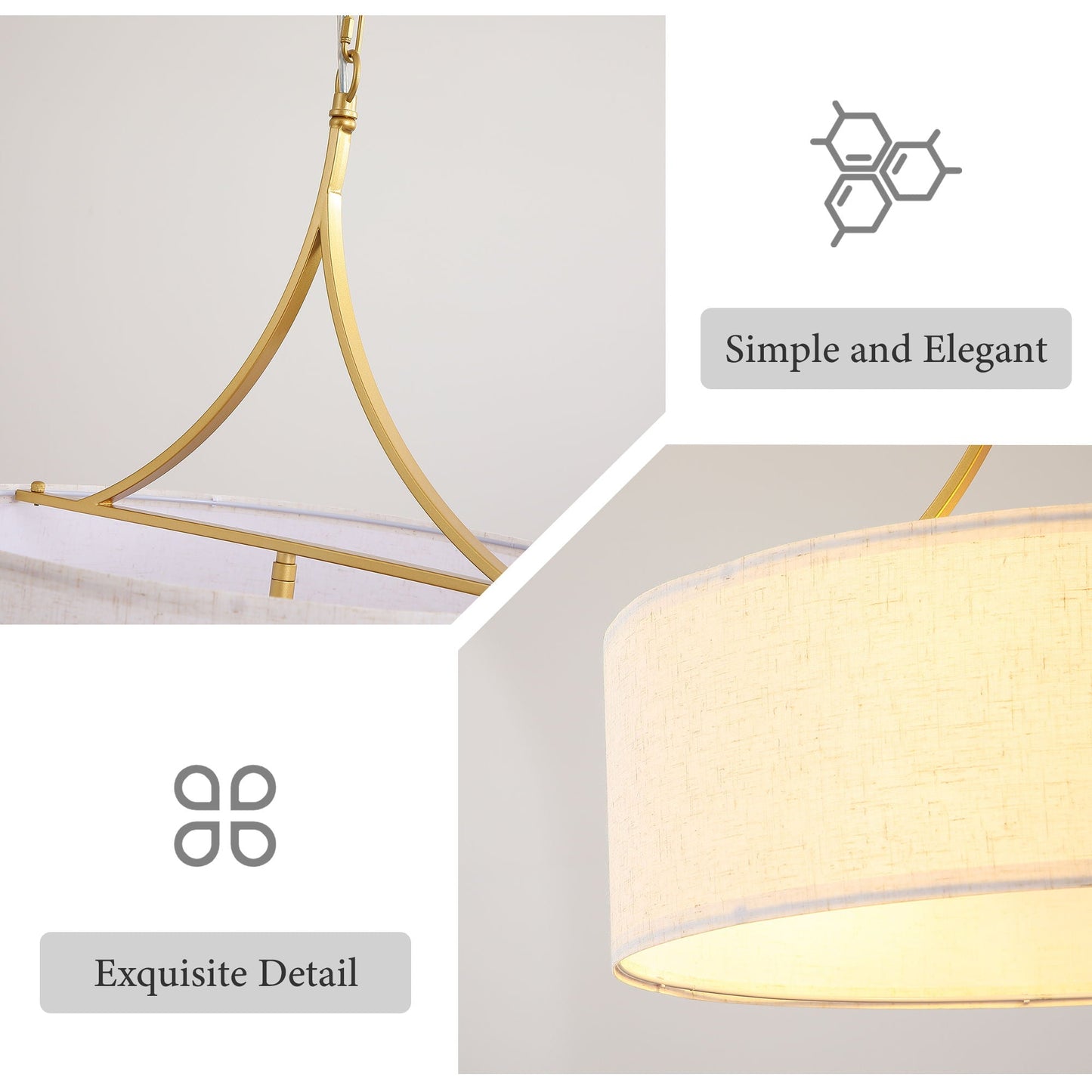 3 Light Drum Pendant Light