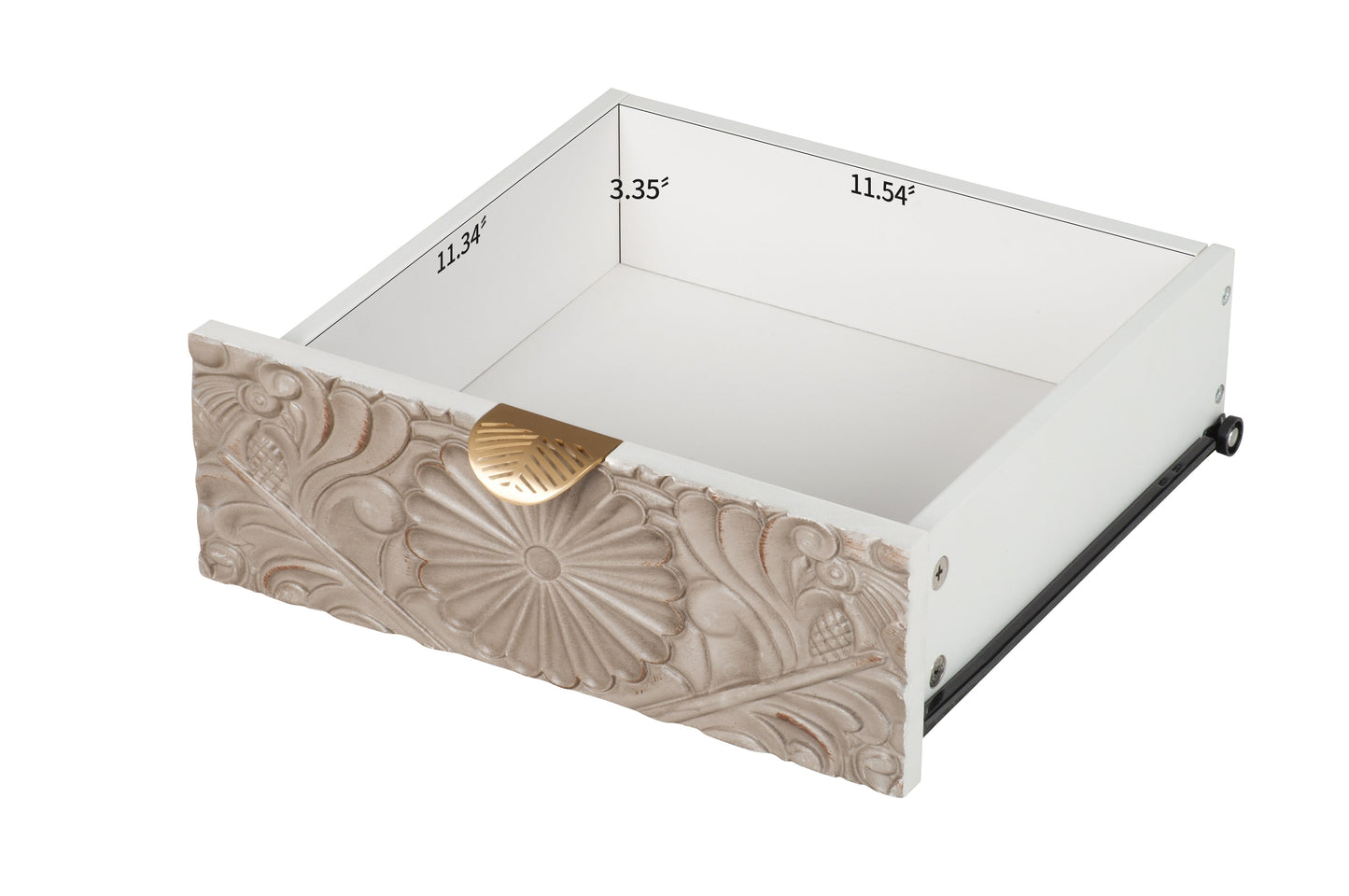 Hand-Carved Accent Cabinet with Drawer and Doors