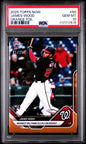 Graded 2025 Topps Now James Wood #50 Orange Foil /25 Rookie RC Baseball Card PSA 10 Gem Mint
