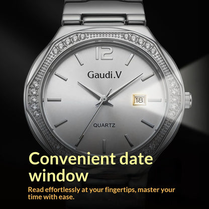 Diamond-Encrusted Business Quartz Watch For Men And Women