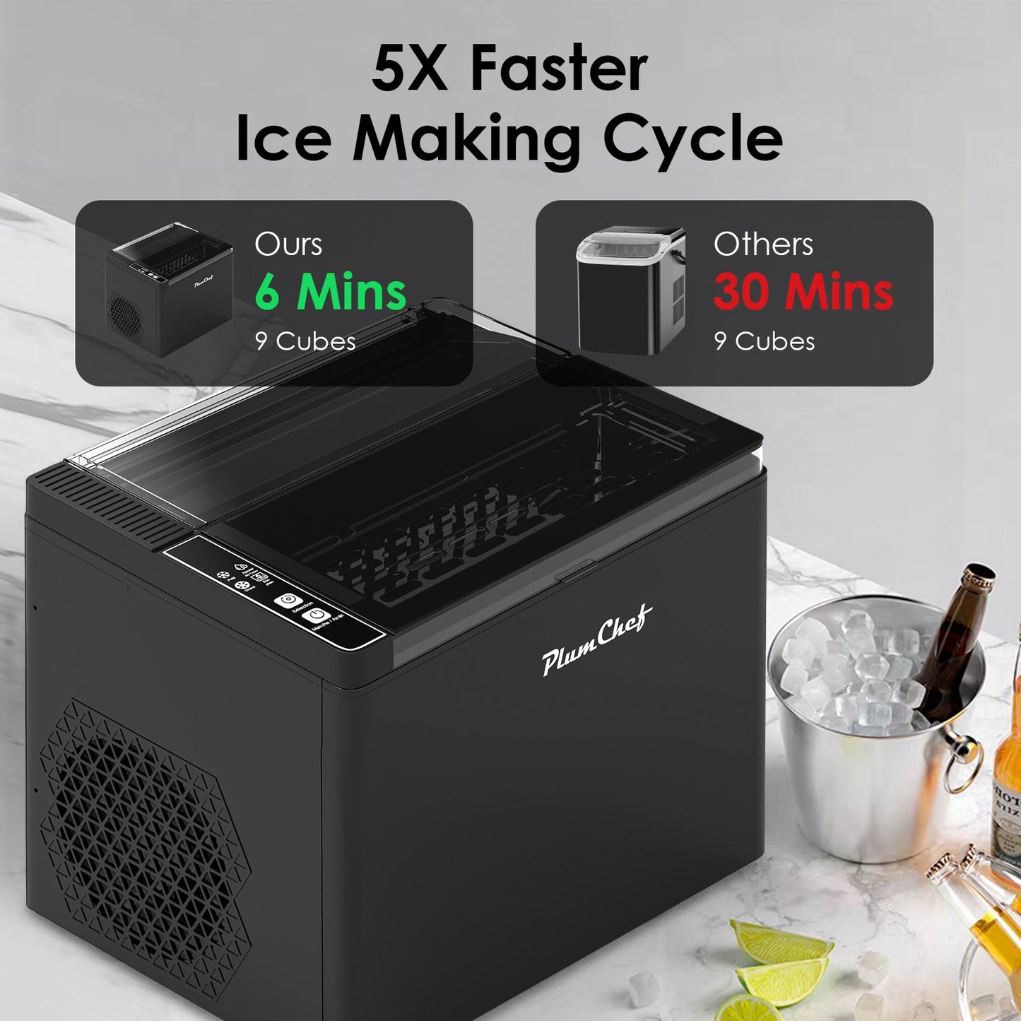 Bullet Ice Maker Machine Countertop