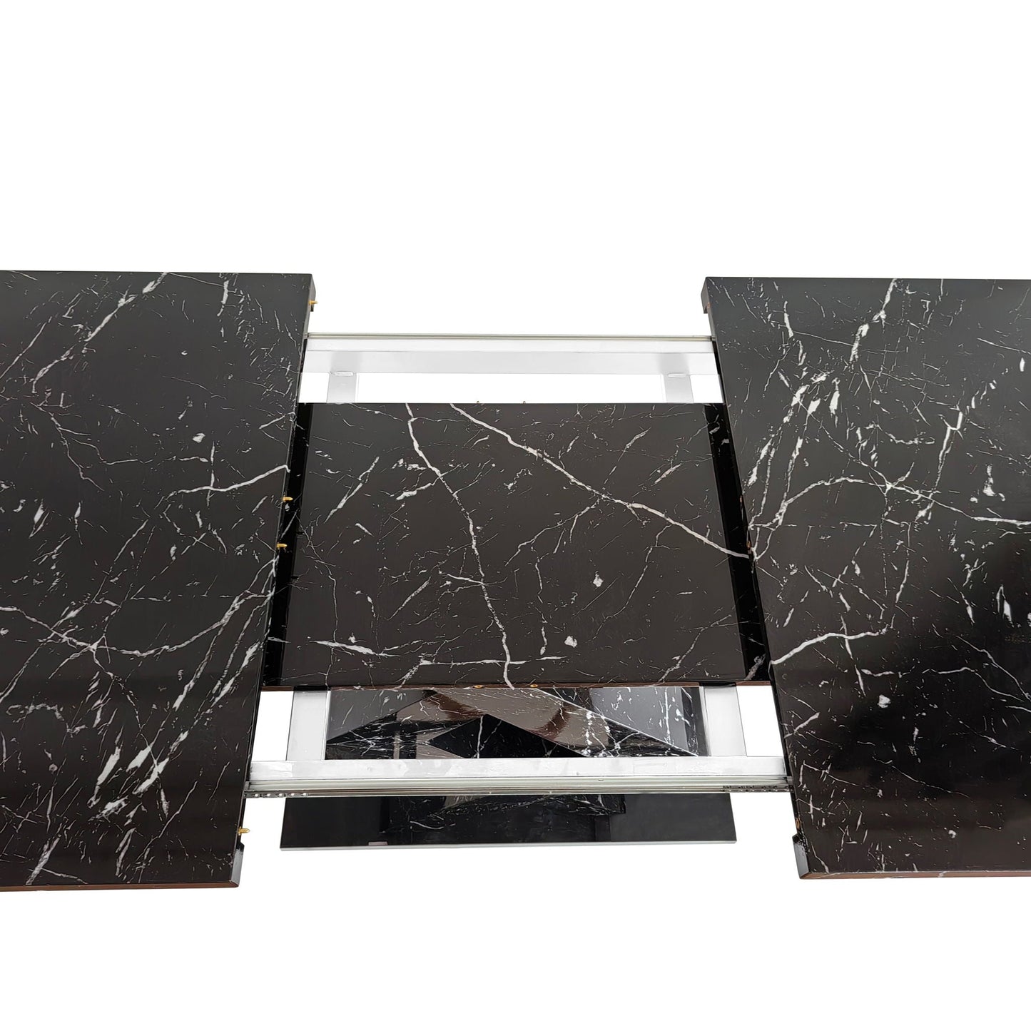Modern Rectangle Dining Table With Stretchable TopAnd X Shape Legs
