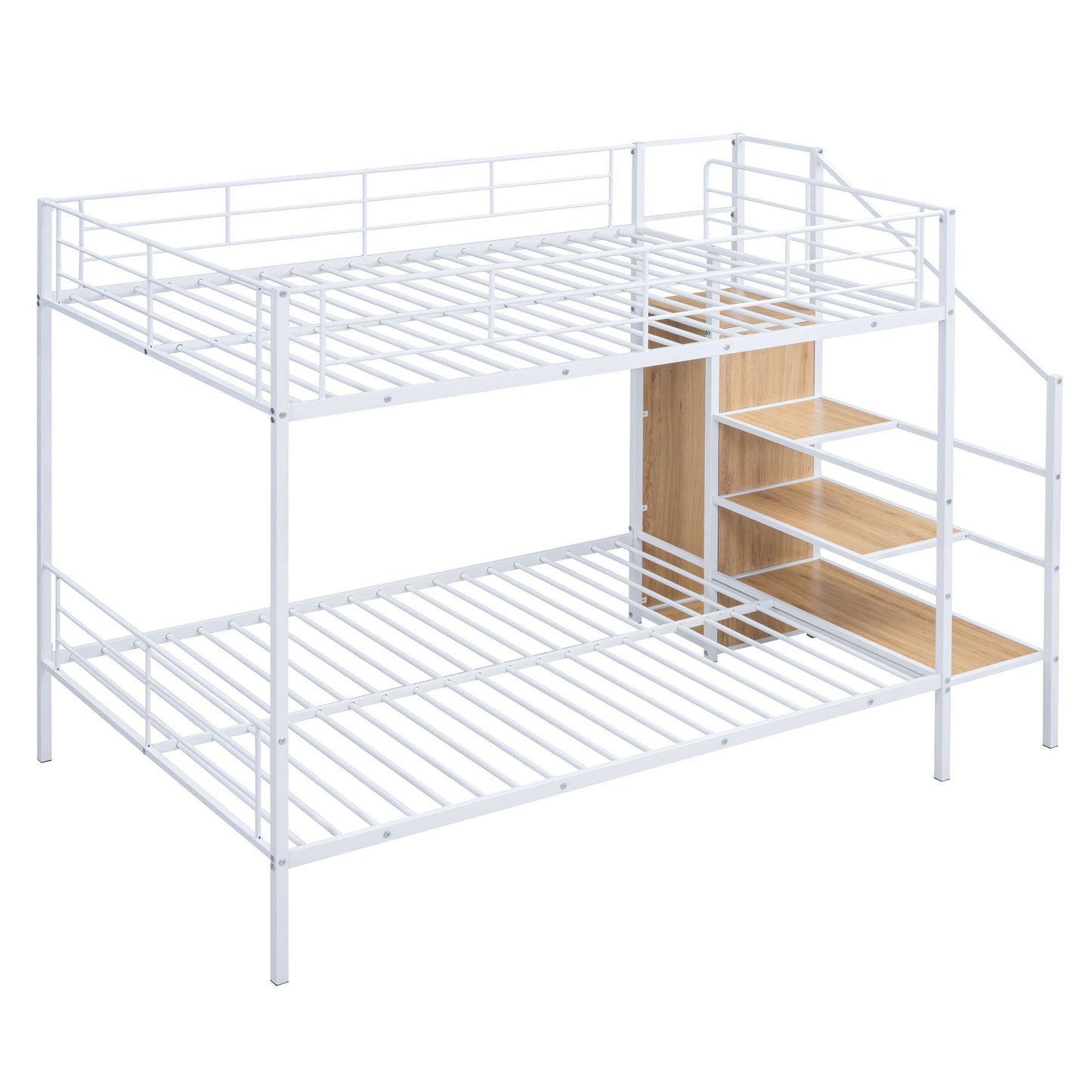 Bunk Bed With Lateral Storage Ladder And Wardrobe