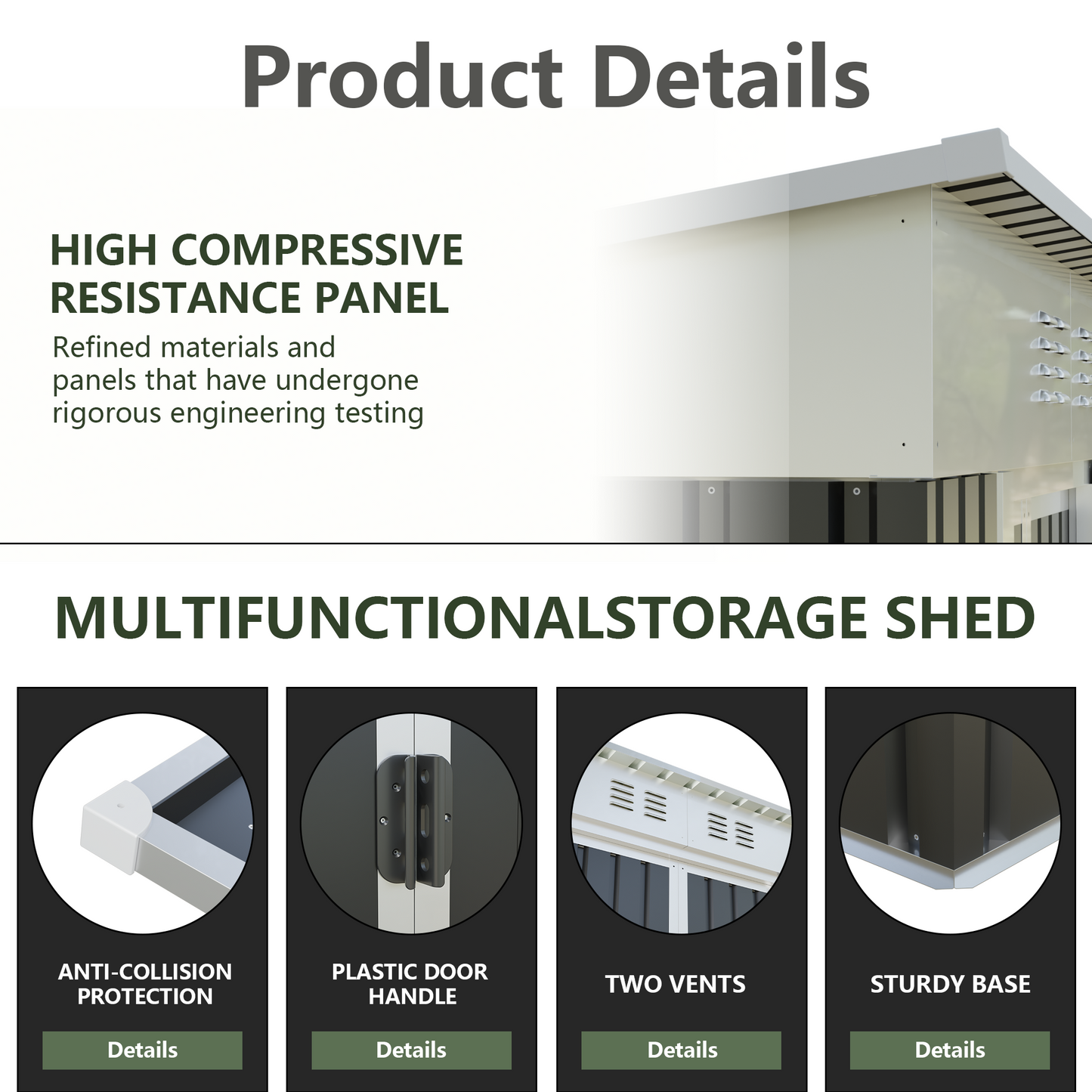 6x4 Ft Garden Shed for Patio and Outdoor Storage