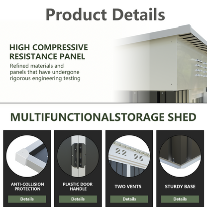 6x4 Ft Garden Shed for Patio and Outdoor Storage