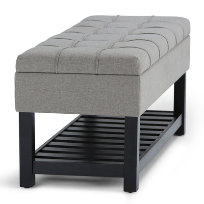 Saxon - Upholstered Transitional Storage Ottoman Bench