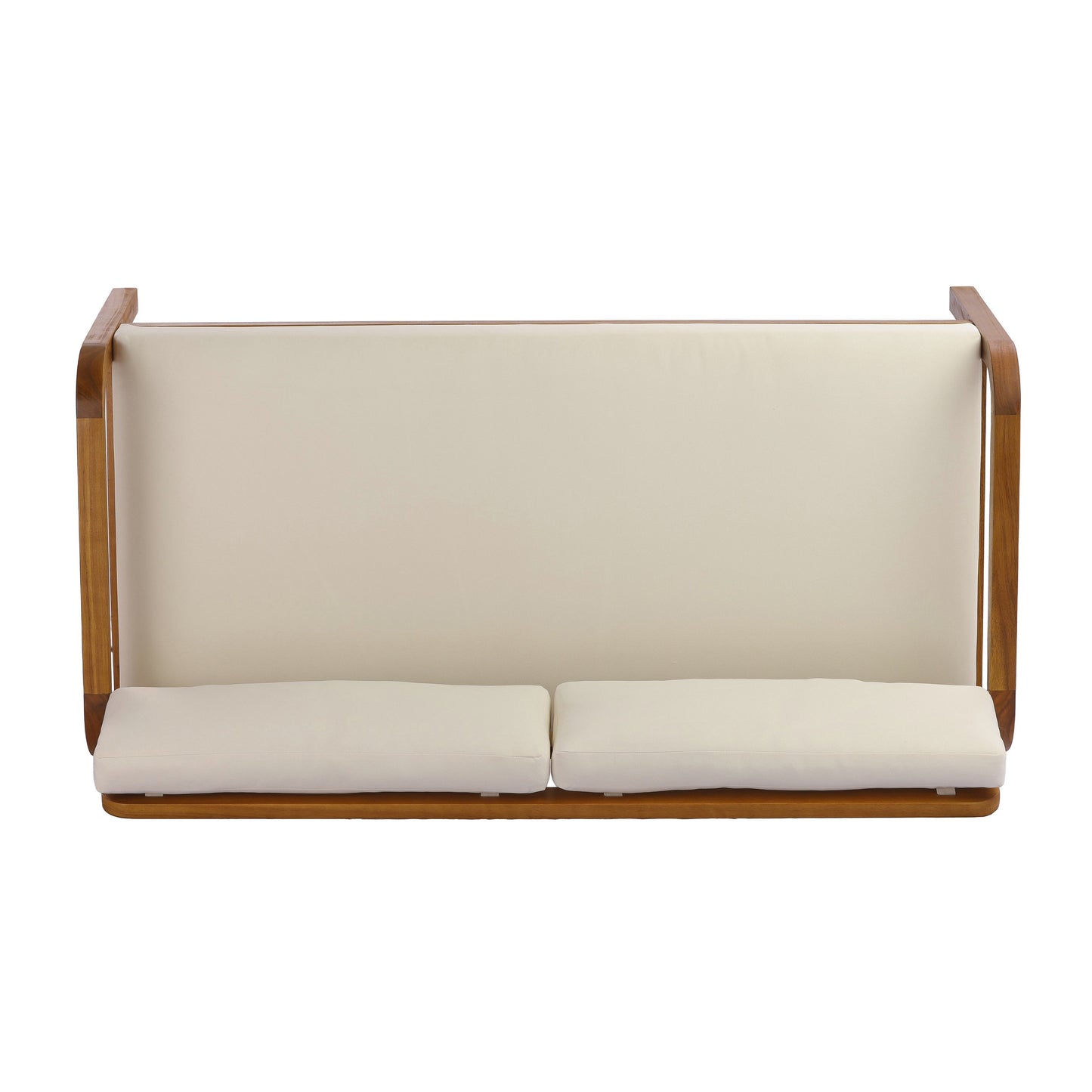 2-Pieces Outdoor Sofa Set with Cushions Teak Acacia Wood