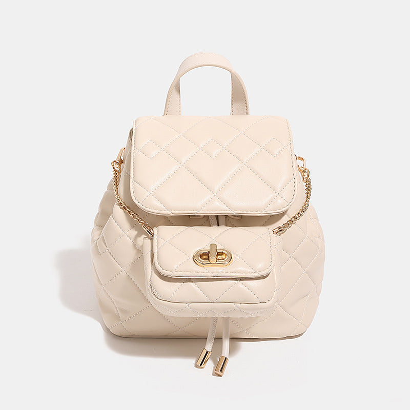 Womens Niche-Design Soft Chain Multi-Use Backpack