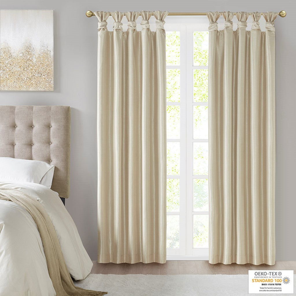 Twist Tab Total Blackout Window Curtain Panel Champagne 50x84