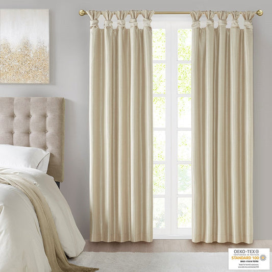Twist Tab Total Blackout Window Curtain Panel Champagne 50x84