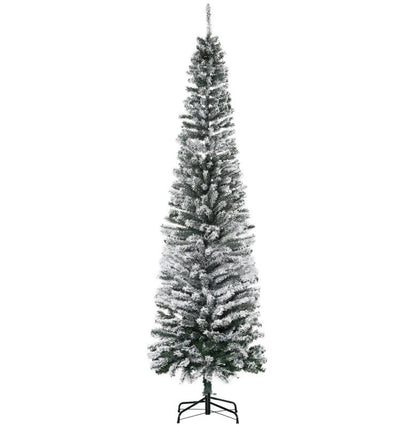 Flocked Christmas Tree with Faux Snow and Dense Branches
