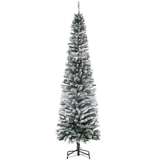 Flocked Christmas Tree with Faux Snow and Dense Branches