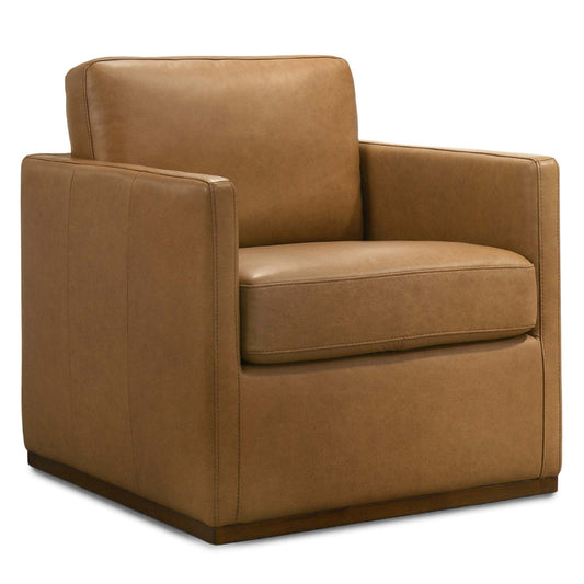 Darien Tan Leather Swivel Chair