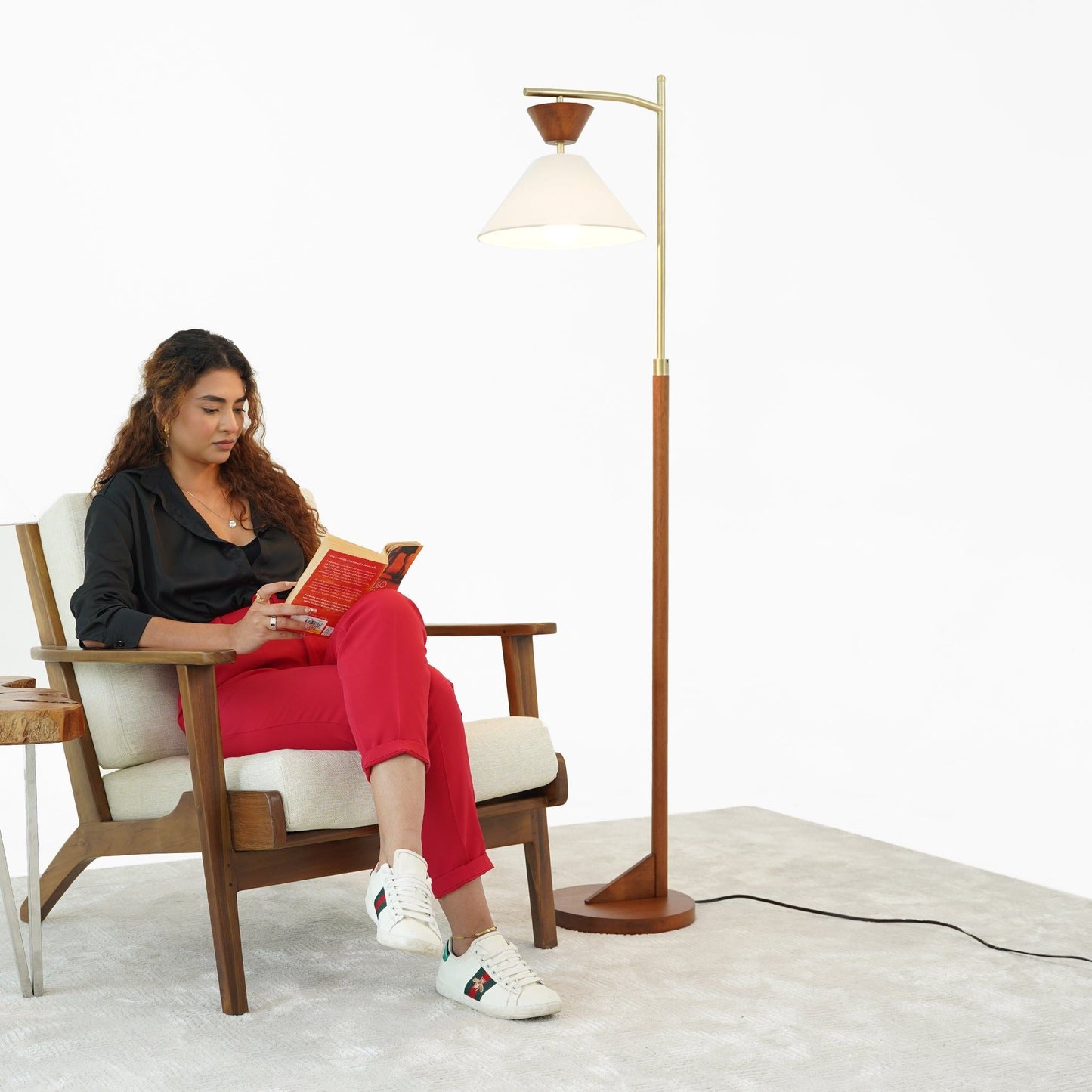 Floor Lamp, Standing Light For Living Room - Brown
