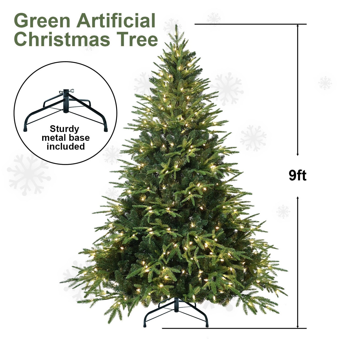 6.5ft Pre-Lit Artificial Christmas Tree with 450 Warm White Lights