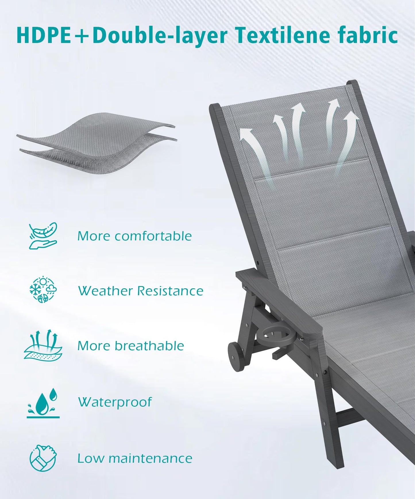Outdoor Pool Lounge Chairs Set of 2