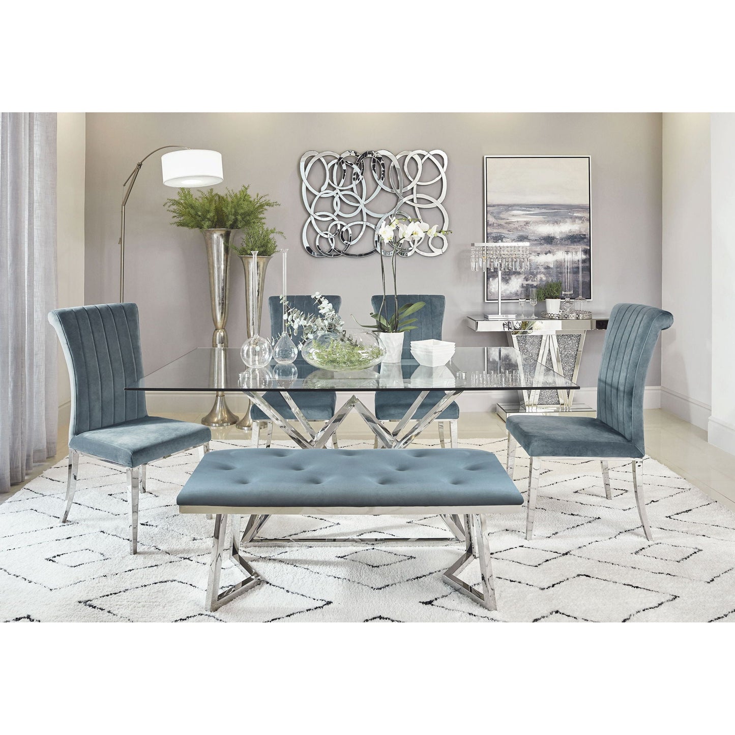 Tufted Side Upholstered Dining Chair (Set of 2) - Gray