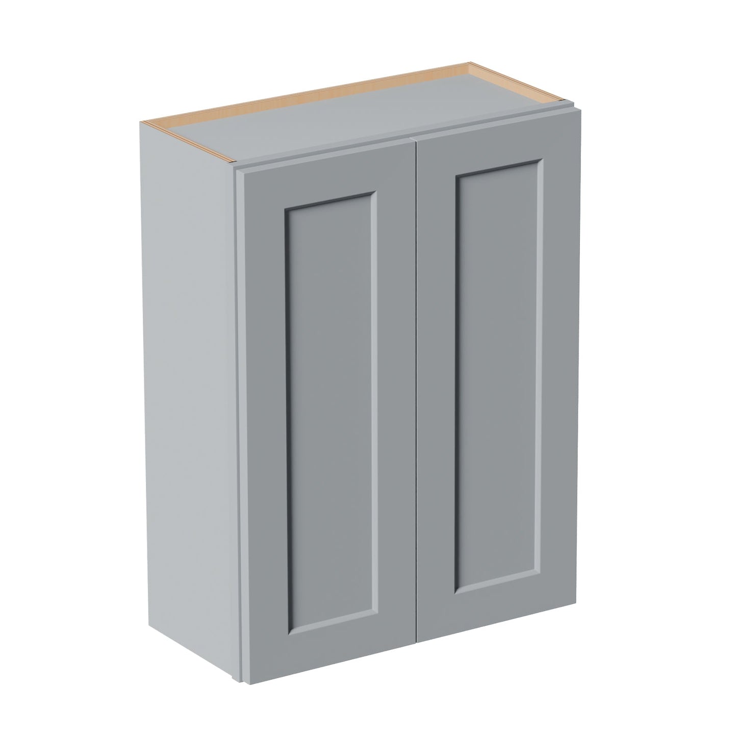 Gray Shaker Solid Wood Wall Cabinet with Soft-Close Doors