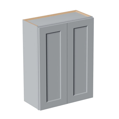 Gray Shaker Solid Wood Wall Cabinet with Soft-Close Doors